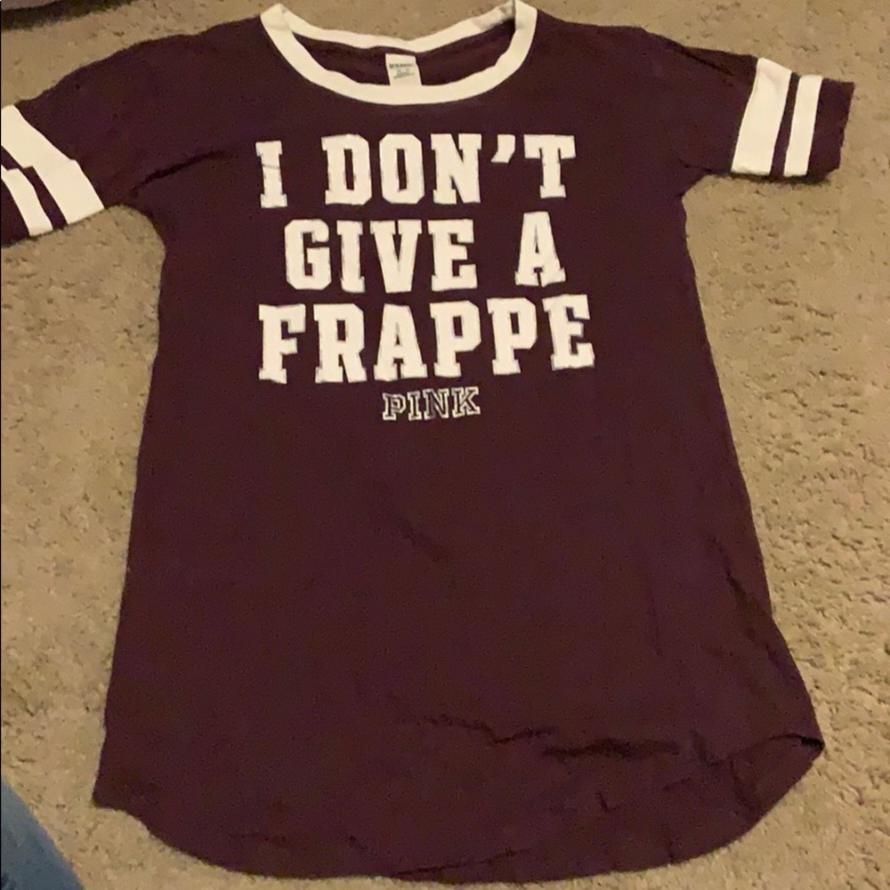Women’s XS “i don’t give a frappe” ‘pink’ shirt